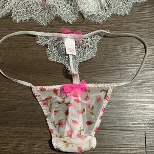 Vintage Lingerie Set Flowers and Bows